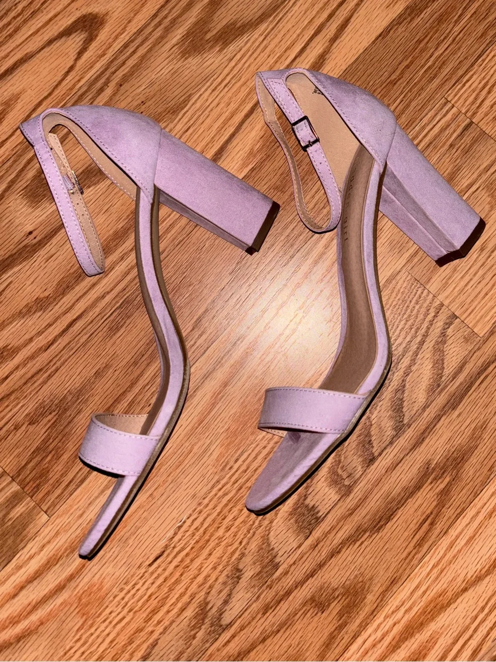 Madden Girl Pastel Lilac Open-Toe Ankle-Strap Heels